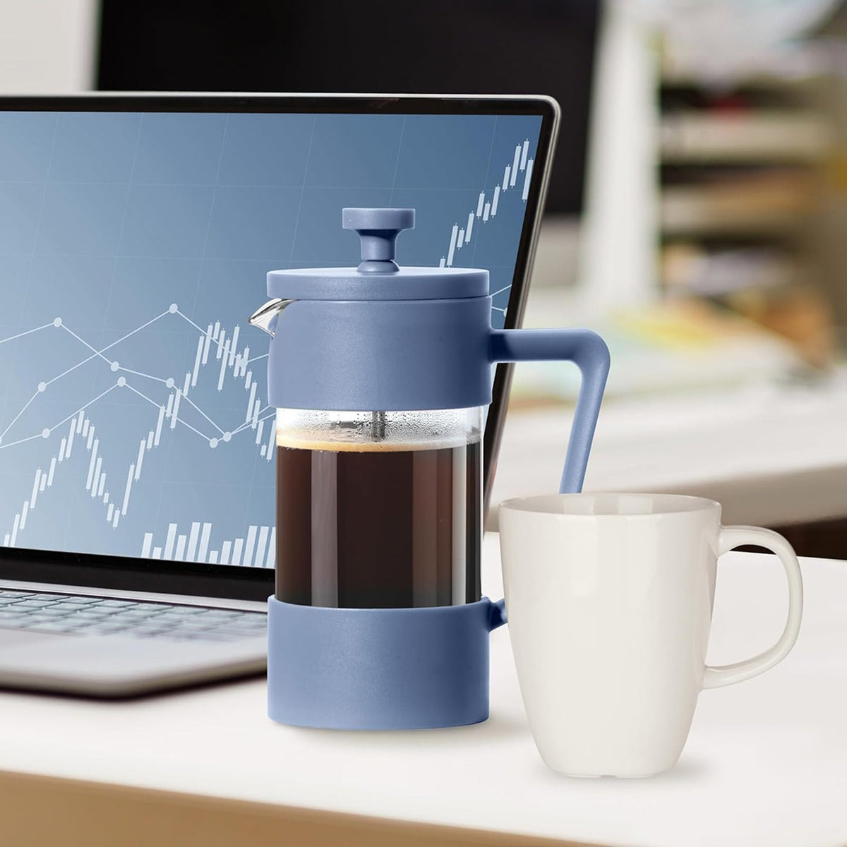 20oz 5 Cup French Press - Blue