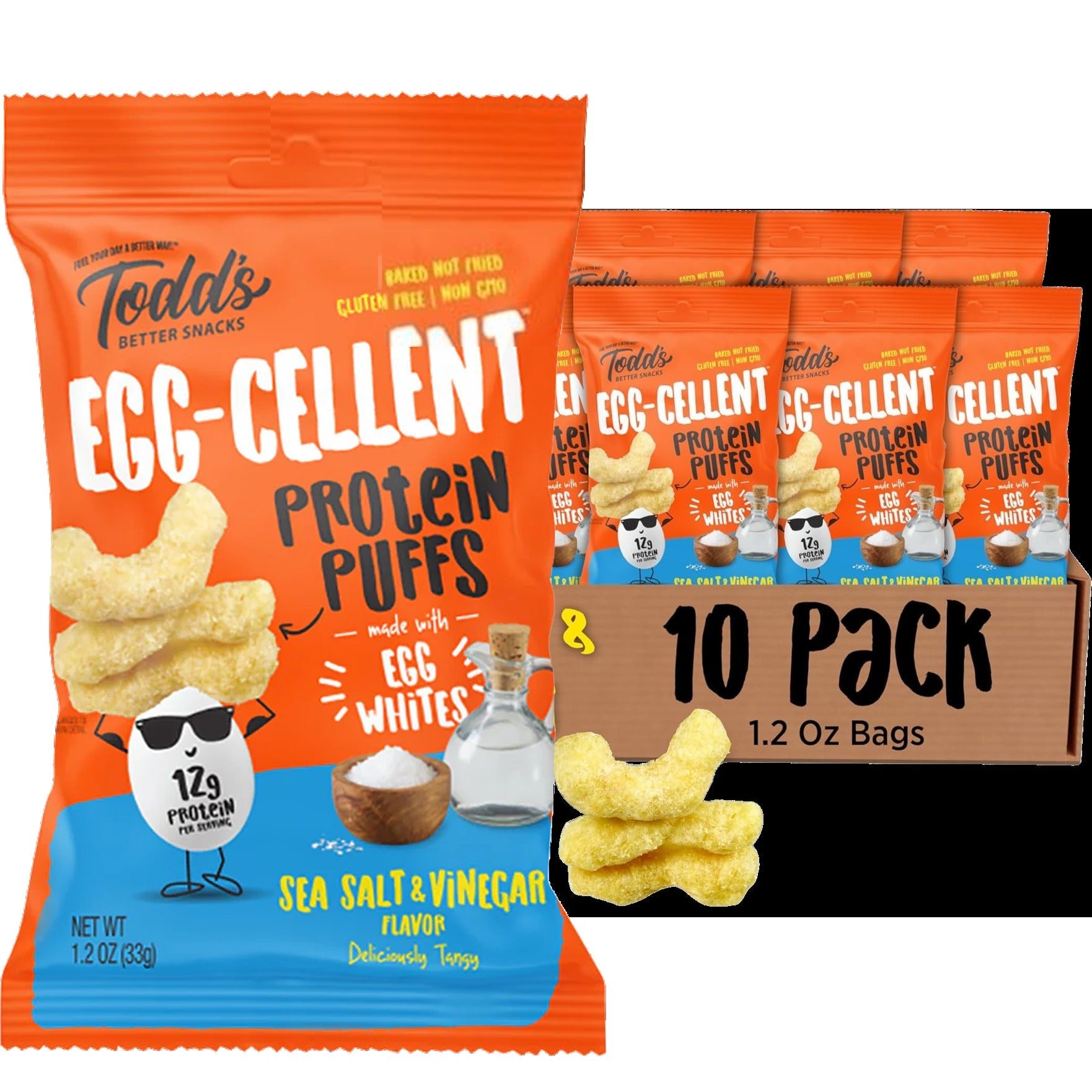 Egg-Cellent Protein Puffs - Sea Salt & Vinegar (10 Pack)