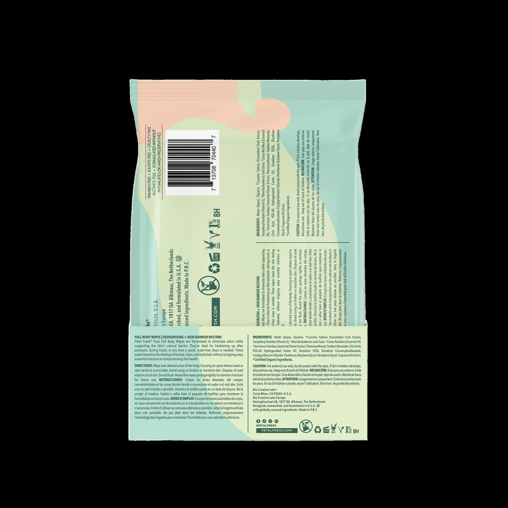 Fresh Cucumber Deodorizing & Restoring Full Body Wipes (4 Pack)