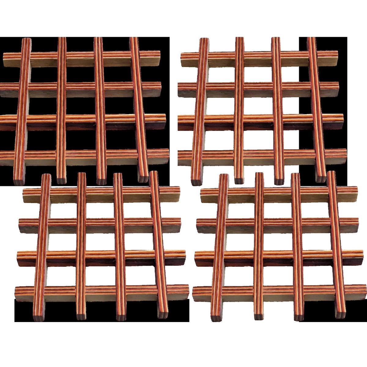 Pakkawood Coasters - Red (4 CT)