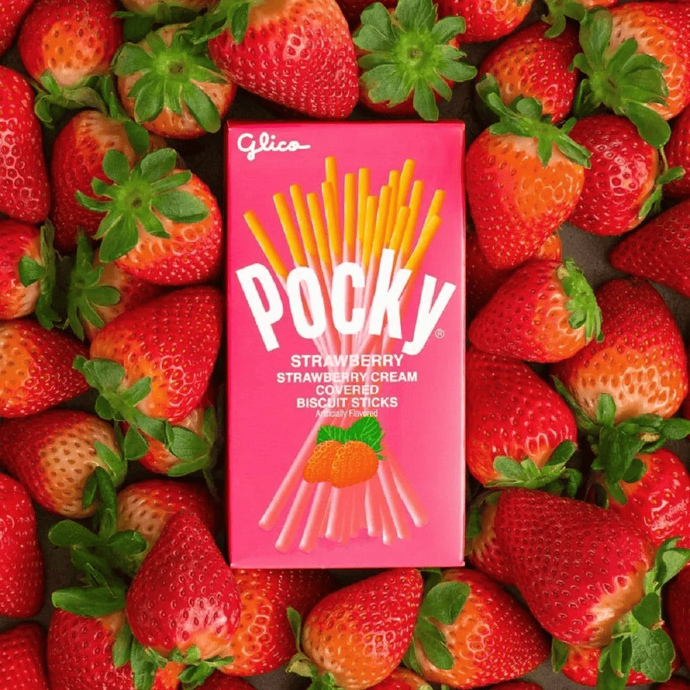 Pocky Strawberry Cream Covered Biscuit Sticks