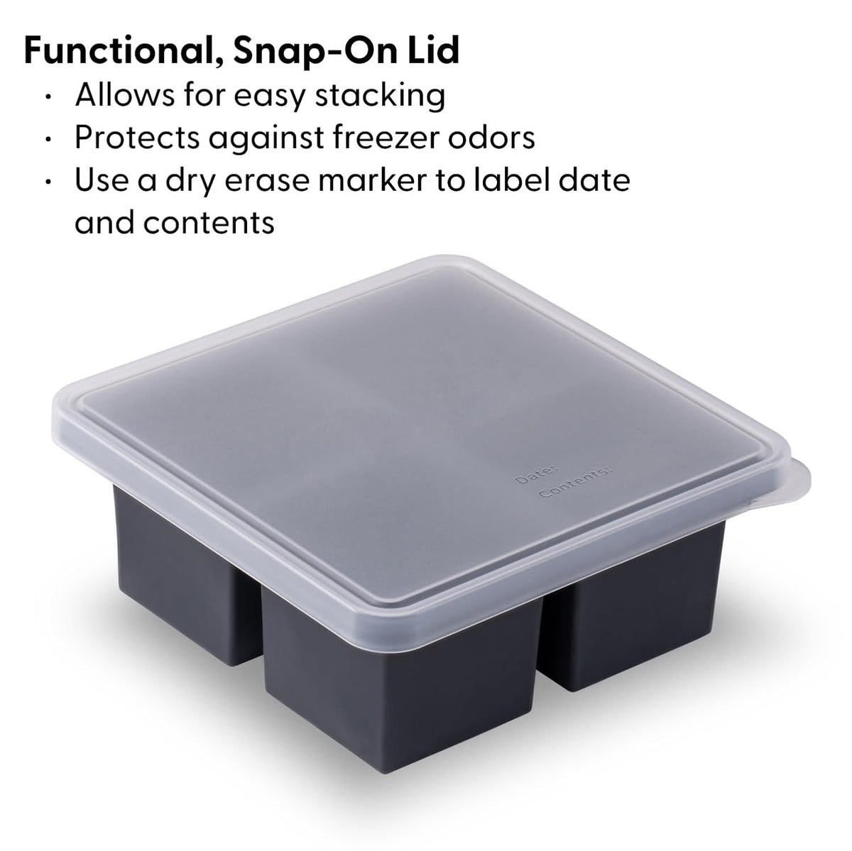 Cup Cube 4 Cube Tray - Charcoal
