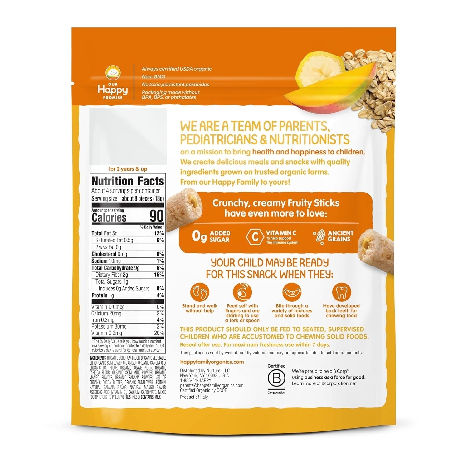 Banana Mango & Oat Fruity Sticks (6 Pack)
