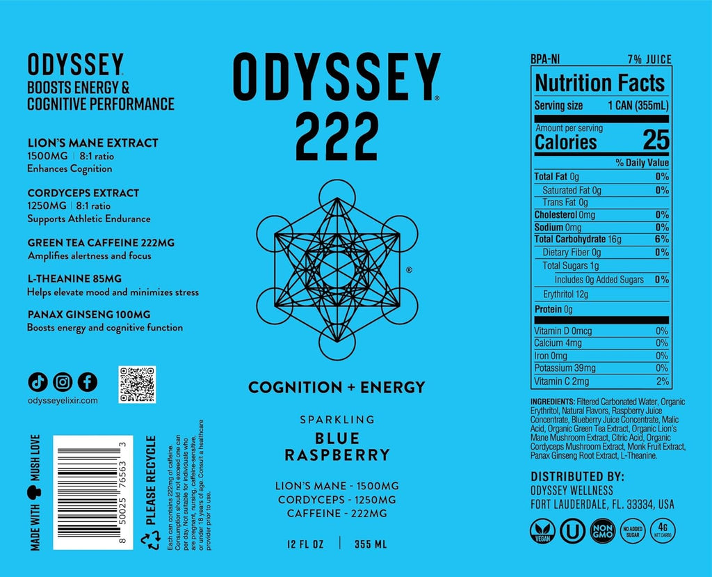 Blue Raspberry Sparkling Energy Drink