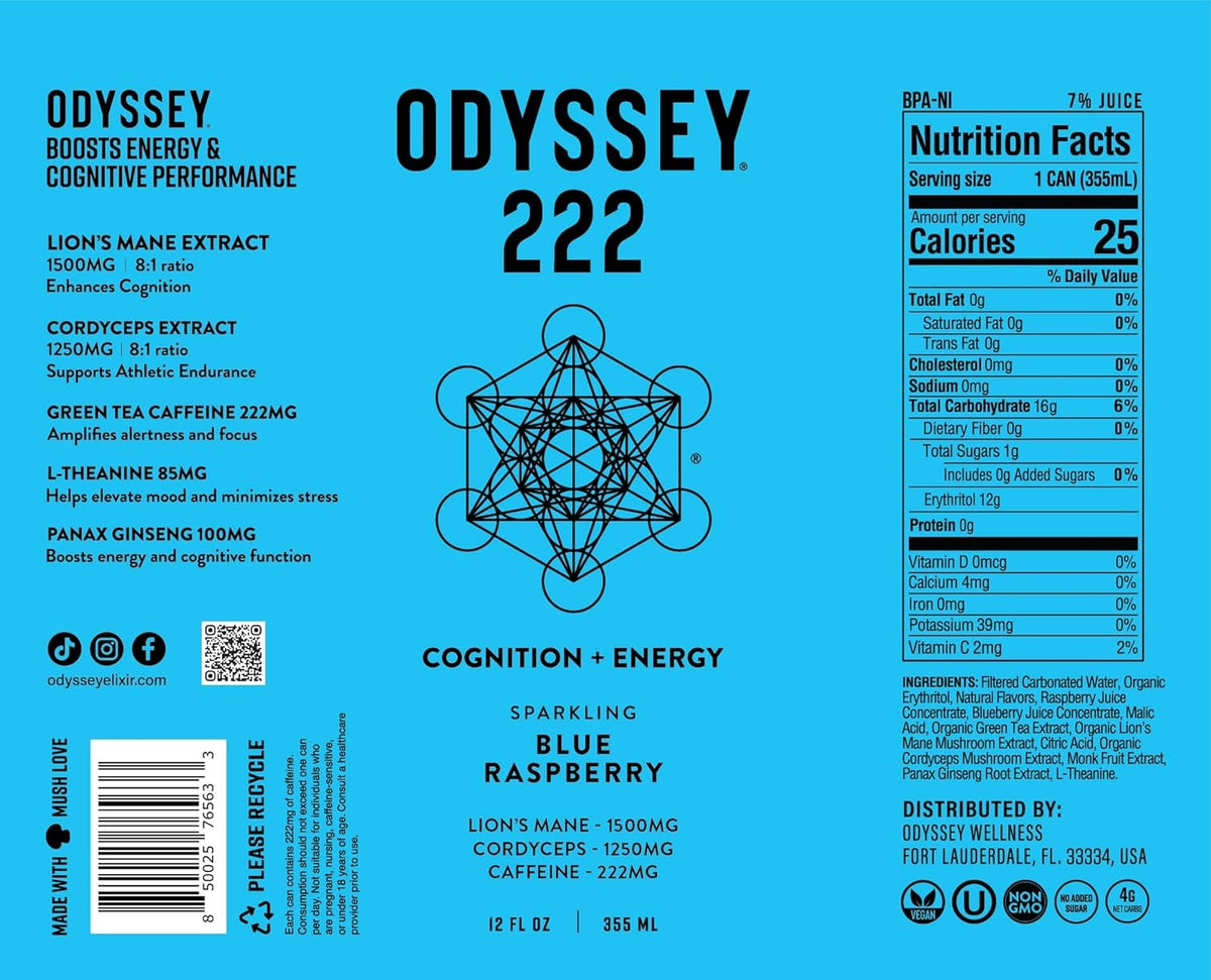 Blue Raspberry Sparkling Energy Drink