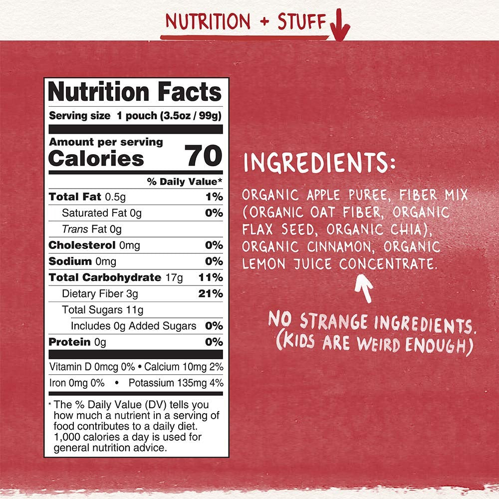 Apple Puree With Oat Fiber & Seeds + A Sprinkle of Cinnamon (10 Pack)