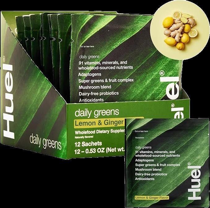 Daily Greens Superfood Drink - Lemon And Ginger (12 CT)