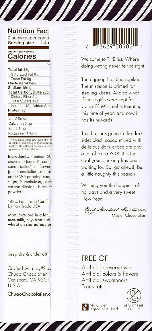 Exploding Coal Chocolate Bar