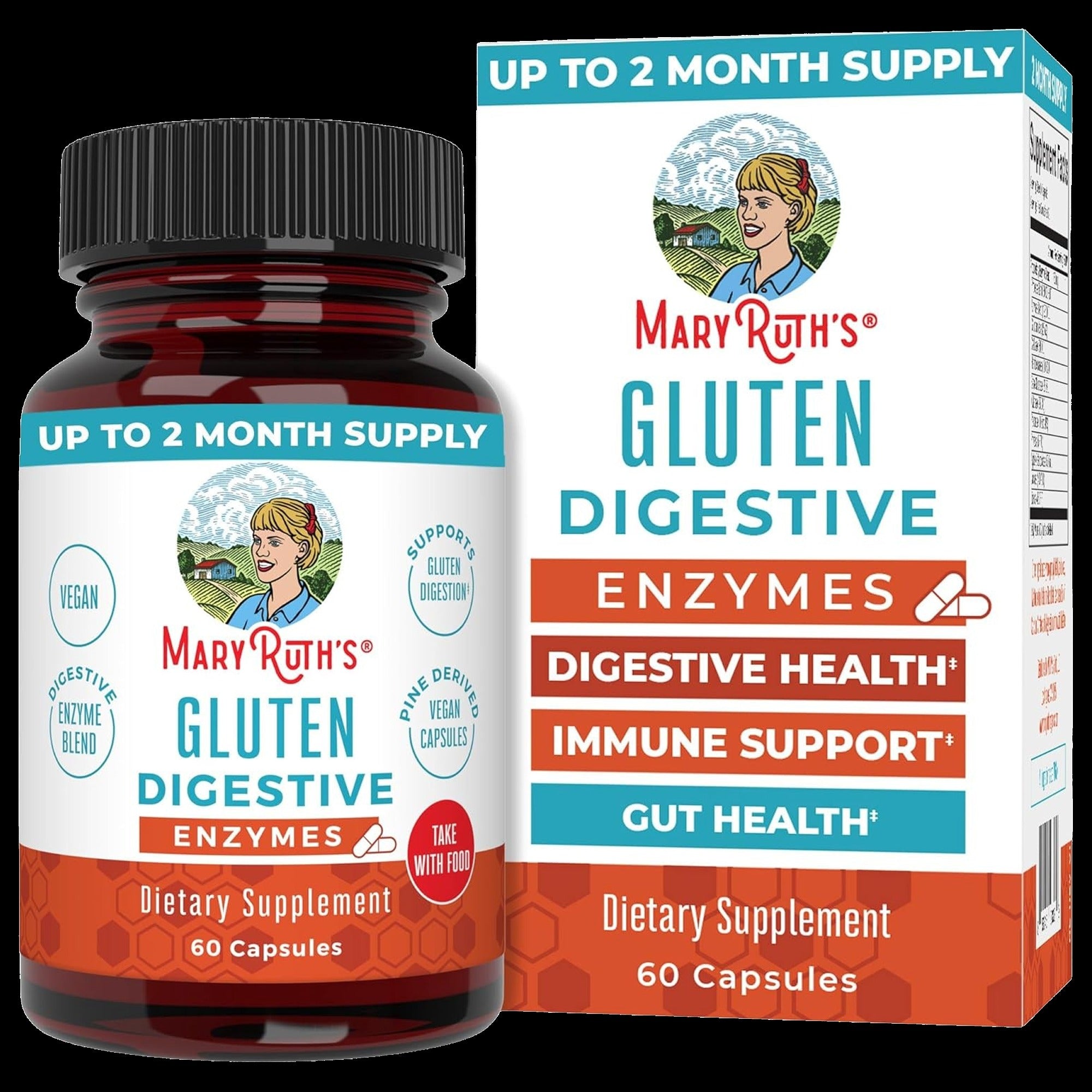 Enzymes Gluten Digestive Dietary Supplement - 60 Tablets