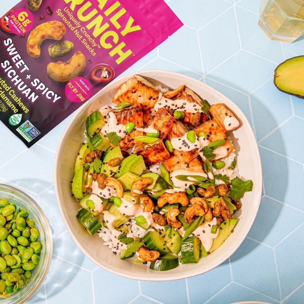 Sweet & Spicy Sichuan Sprouted Cashews and Edamame