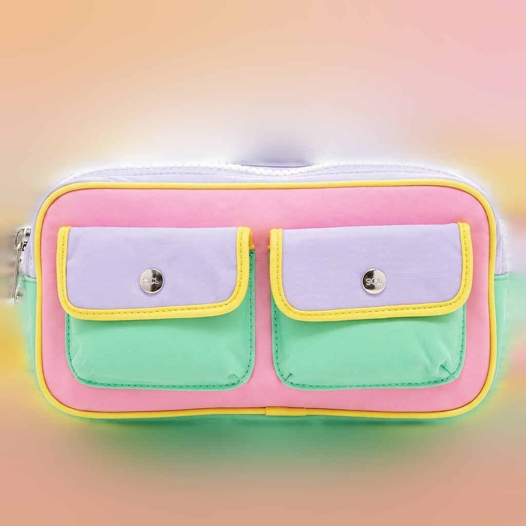 Twin Snap Pocket Pouch - Pink