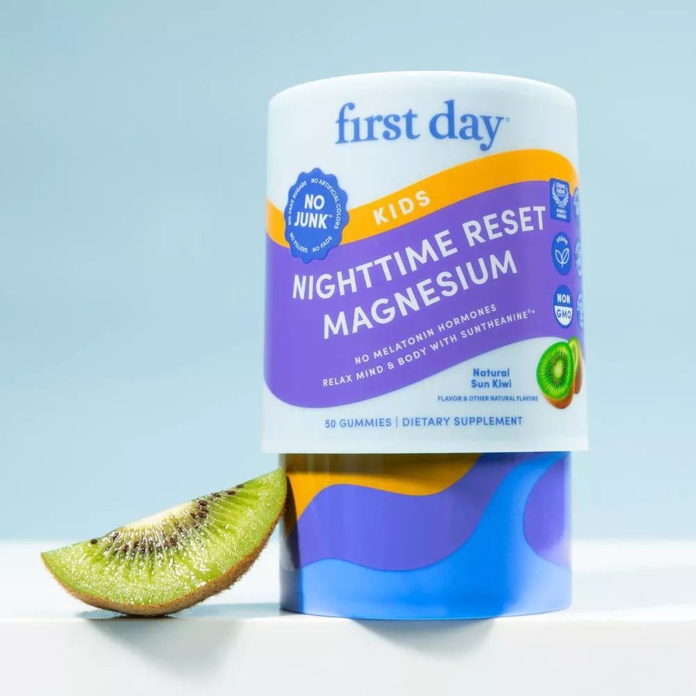 Kids' Nighttime Reset Magnesium Gummies for Relaxed Mind and Body - Sun Kiwi (50 CT)