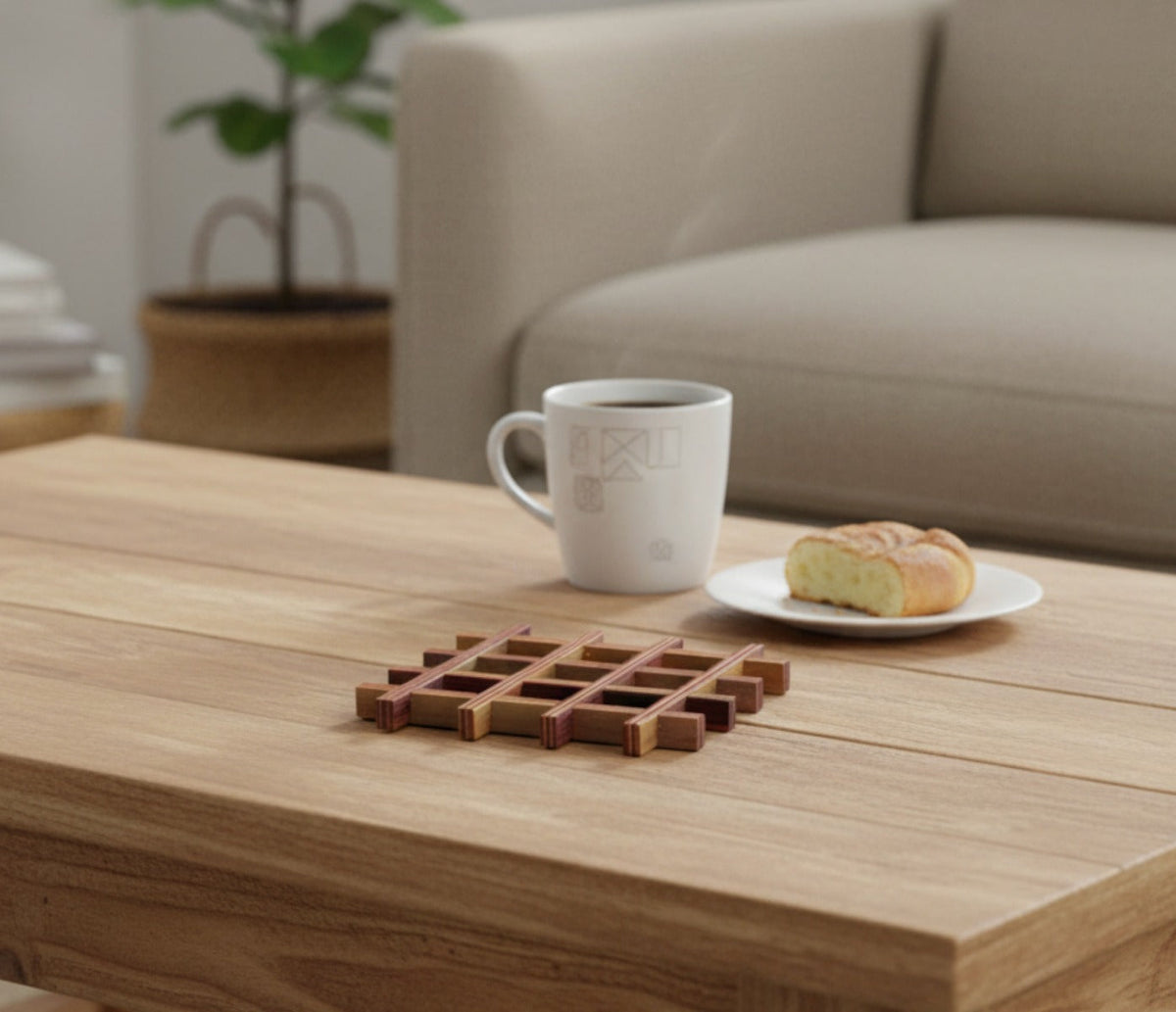 Pakkawood Coasters - Red (4 CT)