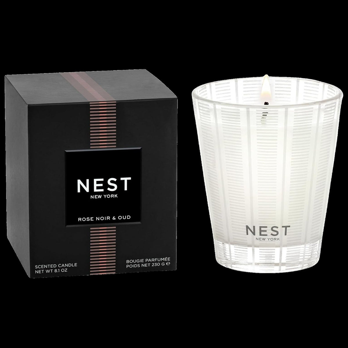 Rose Noir & Oud Scented Classic Candle