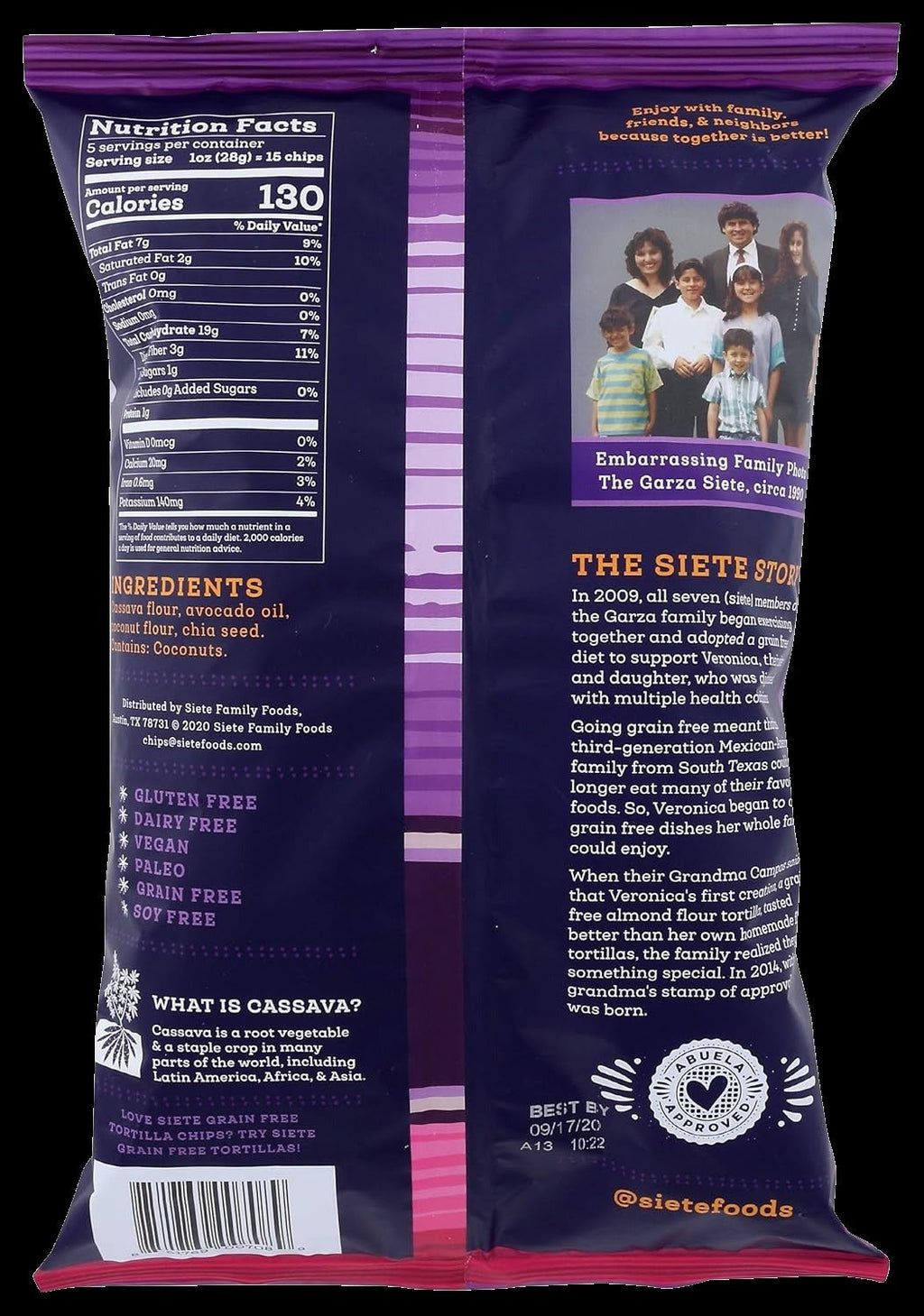 Grain Free Tortilla Chips, No Salt