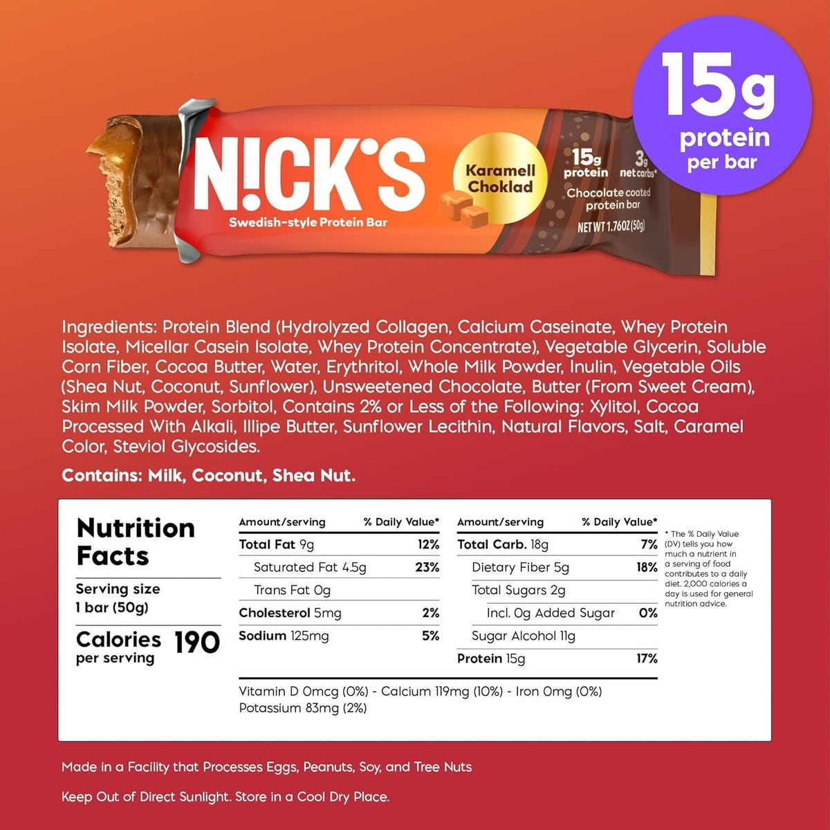 Karamel Choklad Bar (12 CT)