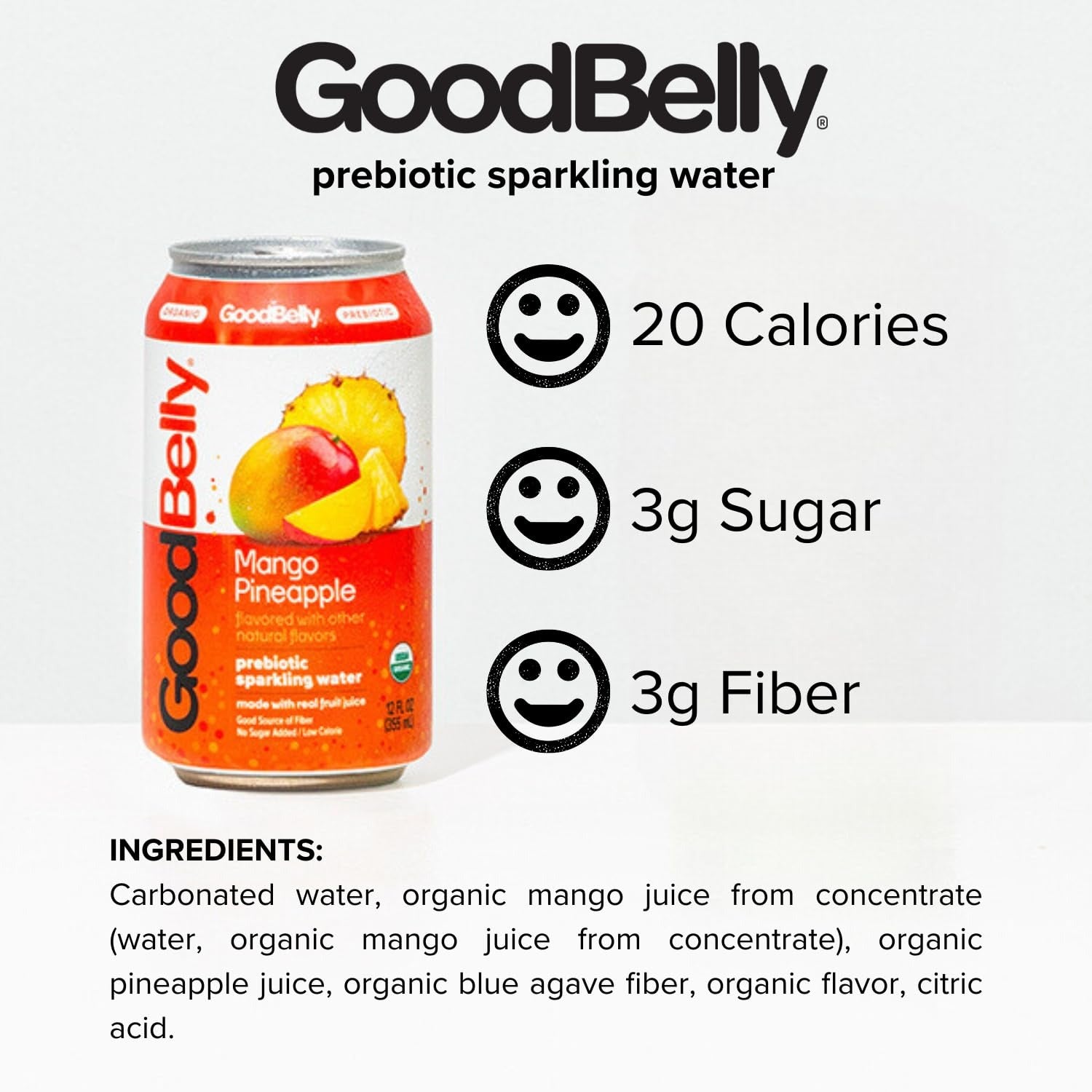 Mango Pineapple Prebiotic Sparkling Water (4 Pack)