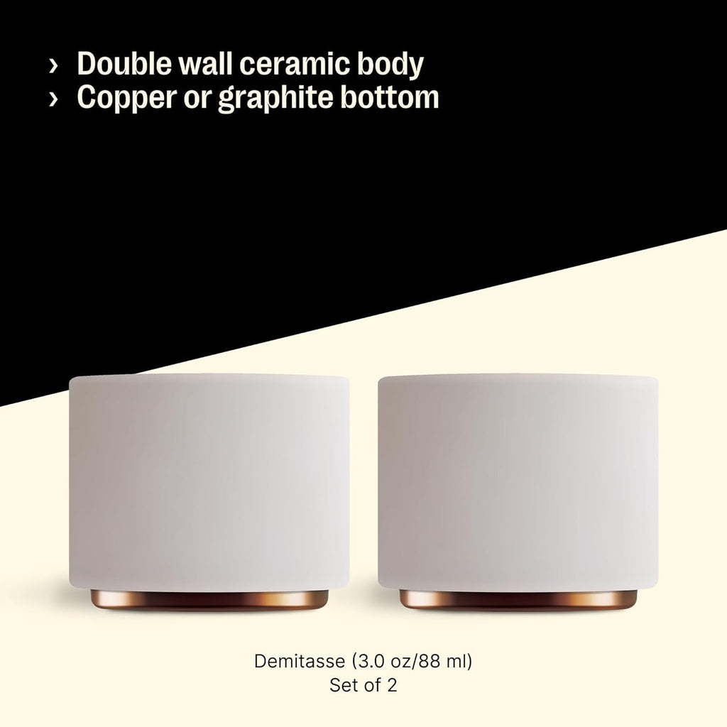 Monty Milk Art Espresso Cups (Set of 2) - White