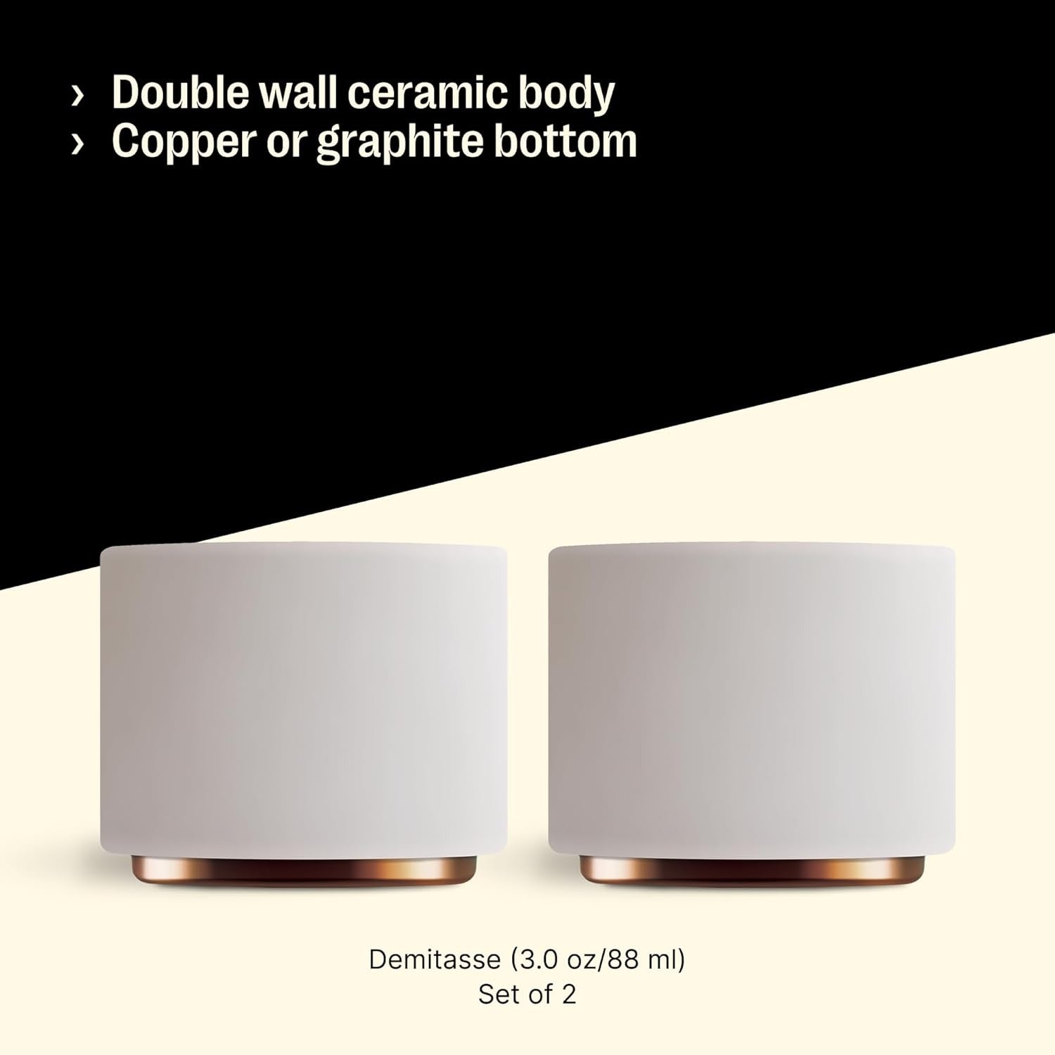 Monty Milk Art Espresso Cups (Set of 2) - White