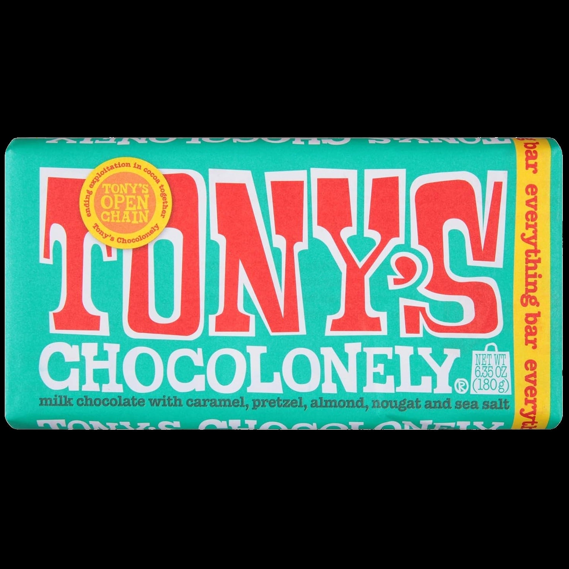 Caramel, Almond, Nougat, Pretzel & Sea Salt Milk Chocolate Everything Bar