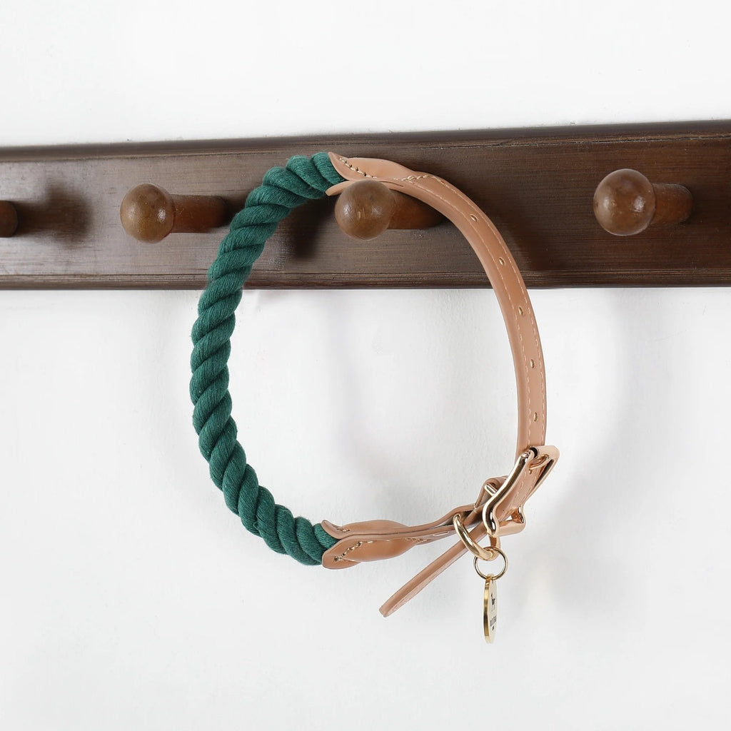 Wander Rope Dog Collar, Green (Medium)