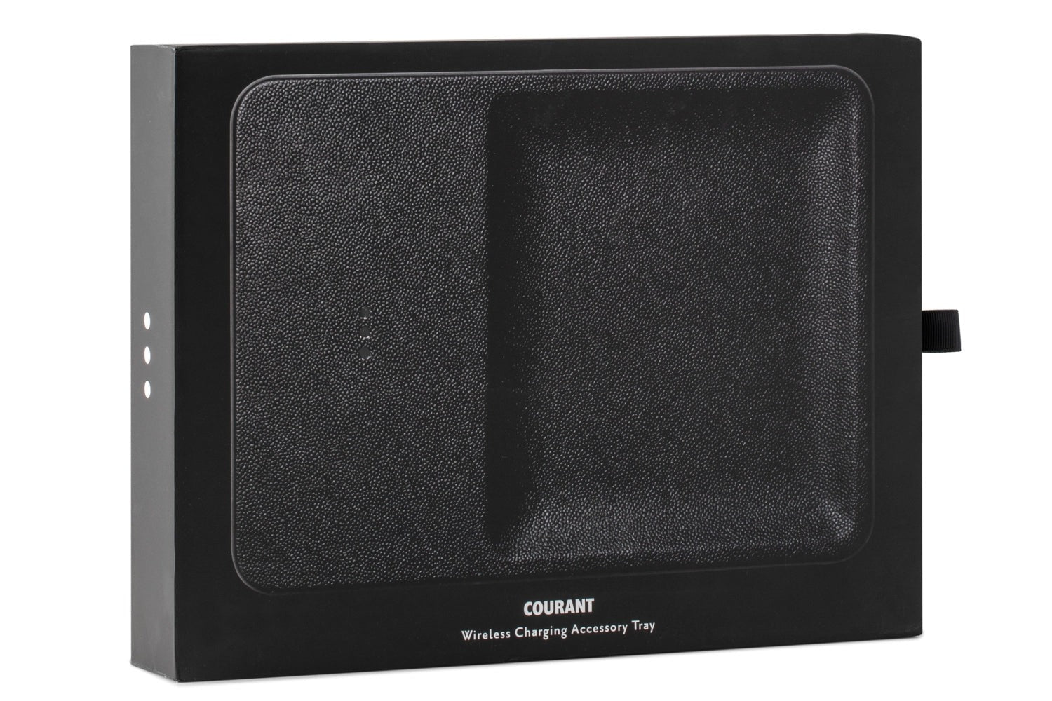 CATCH 3 Single-Device Charging Tray Leather - Black