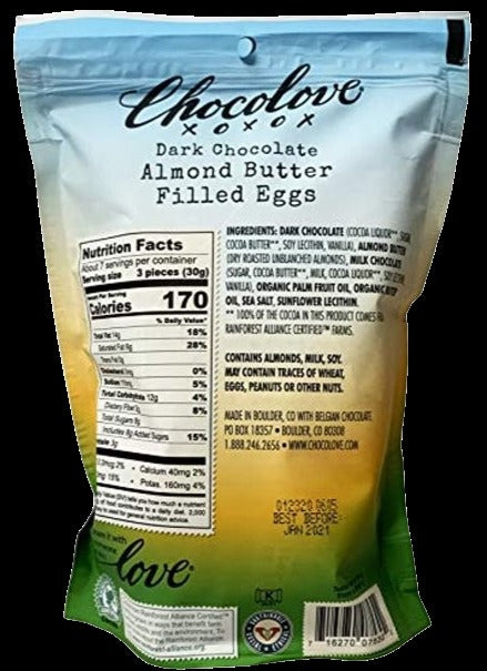 Dark Chocolate Almond Butter Eggs Candy