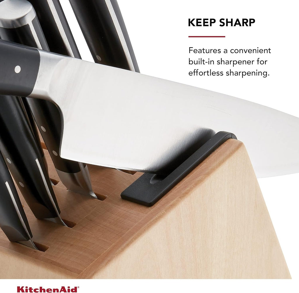Gourmet 13-Piece Triple Rivet Knife Block Set - Matte Gray