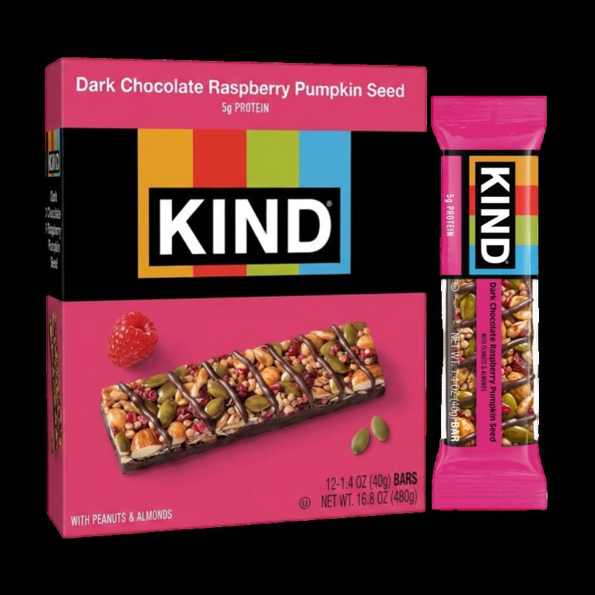 Dark Chocolate Raspberry Pumpkin Seed Bars (12 CT)