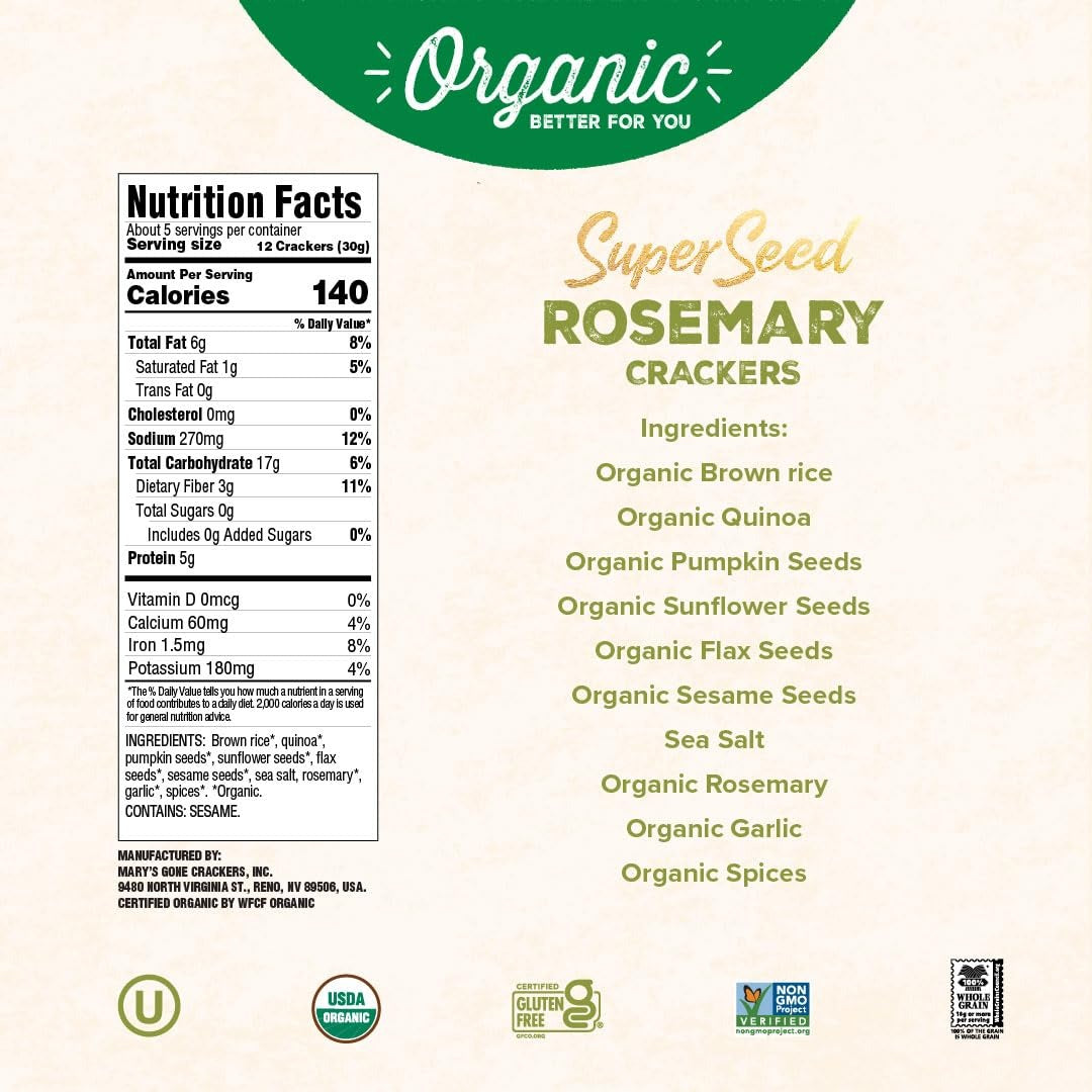 Super Seed Rosemary Crackers