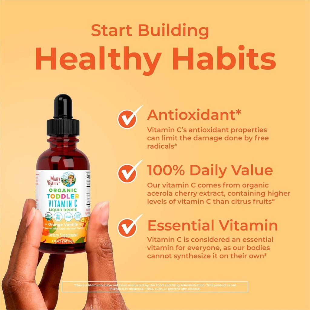 Organic Toddler Vitamin C Drops - Orange Vanilla