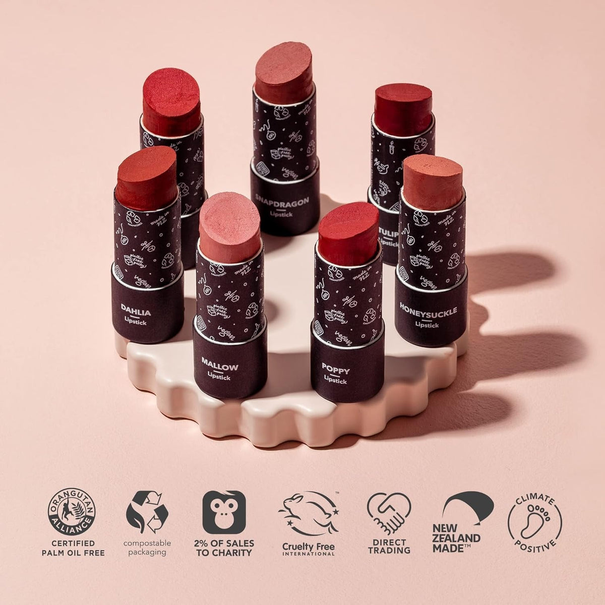 Lipstick For Long Lasting Color - All Natural - Blush Pink, Mallow
