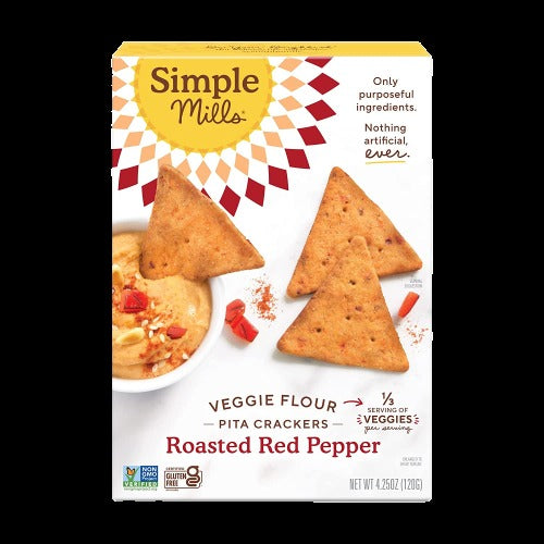 Roasted Red Pepper Veggie Pita Cracker