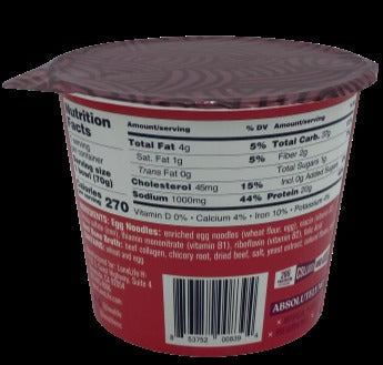 Beef Bone Broth Noodle Cup