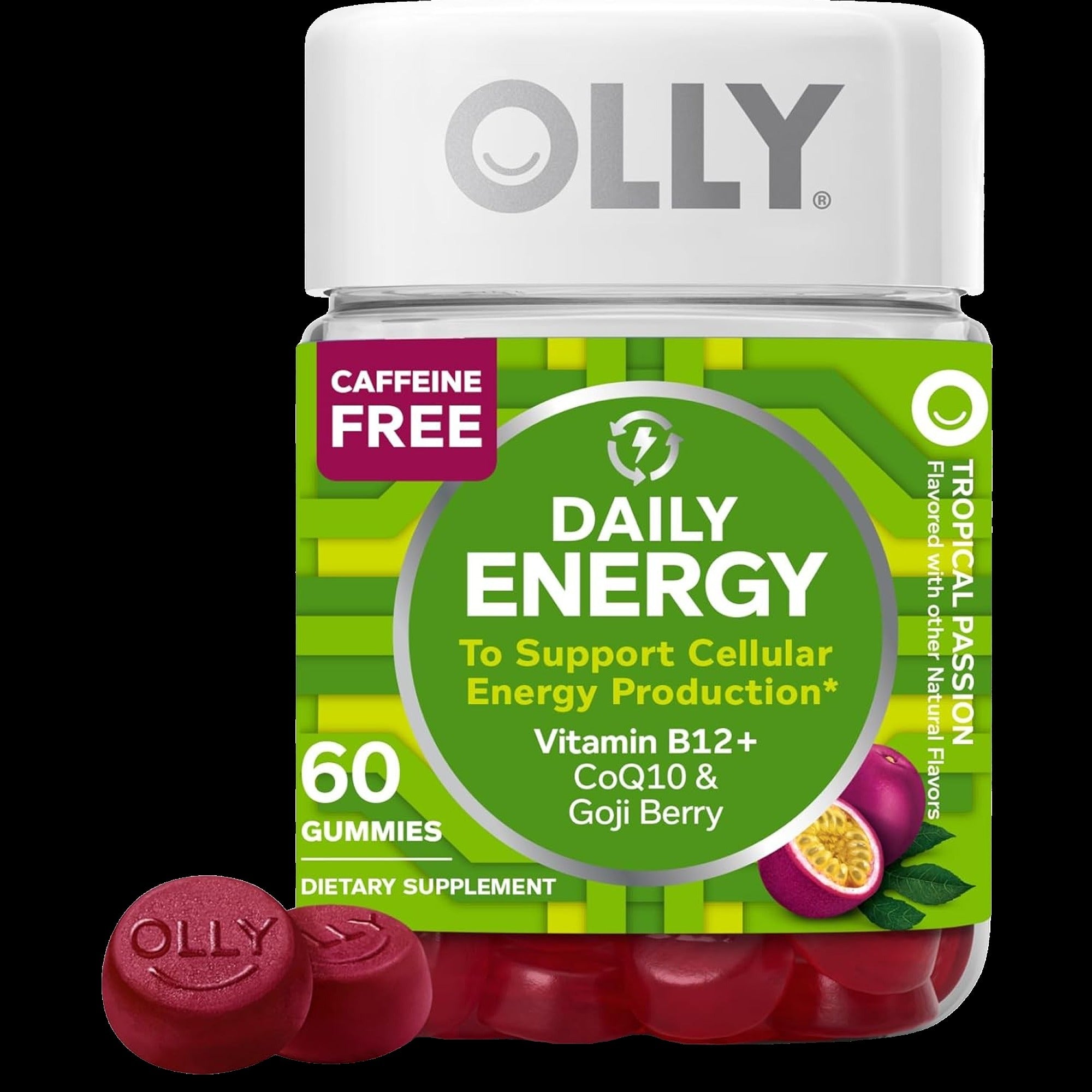 Vitamin B12 + Coq10 Goji Berry Tropical Passion Flavor Daily Energy Gummies