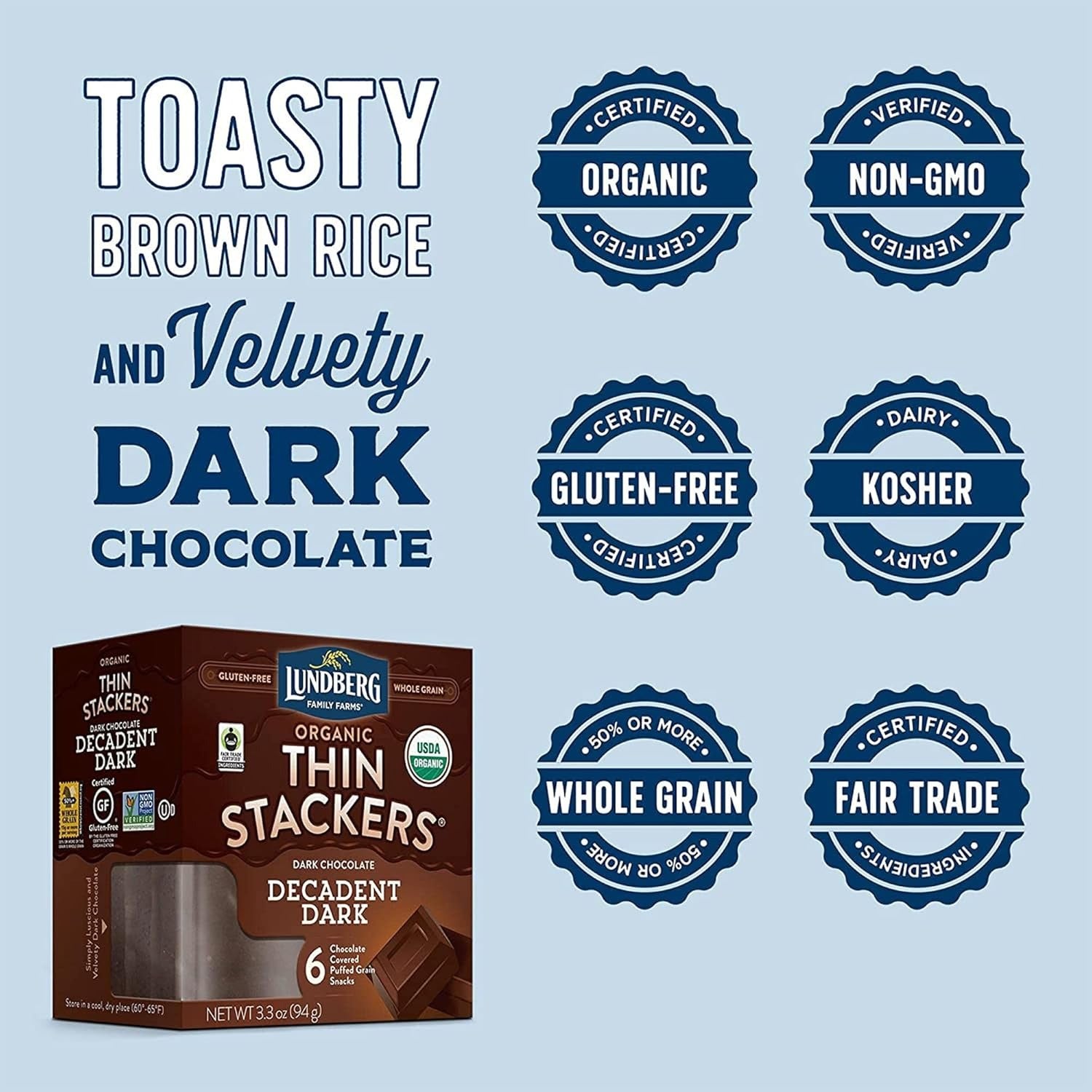 Organic Decadent Dark Chocolate Thin Stackers