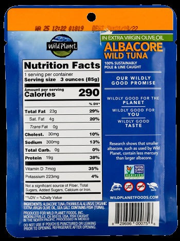 Wild Albacore Tuna In Extra Virgin Olive Oil