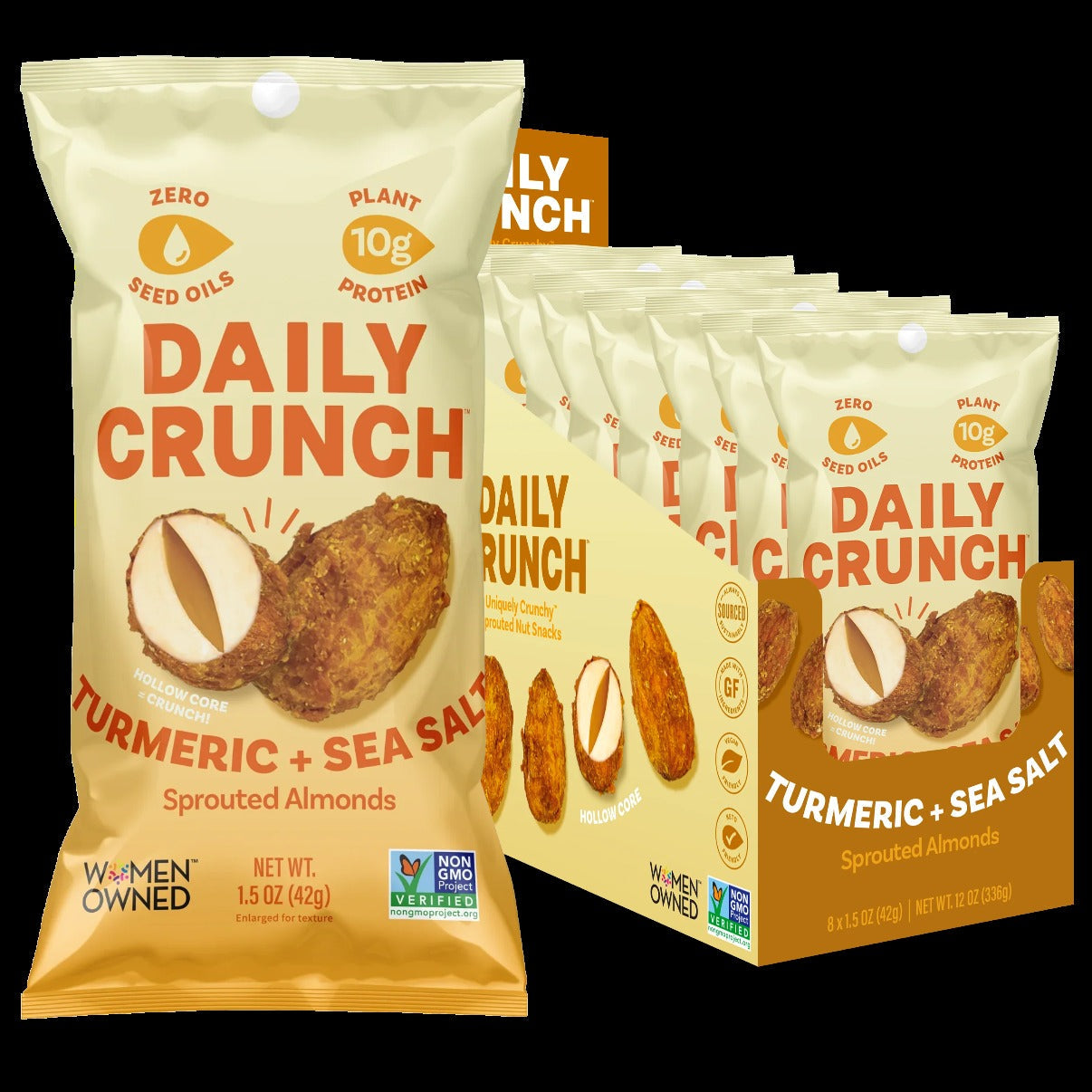 Turmeric + Sea Salt Sprouted Almonds (8 Pack)