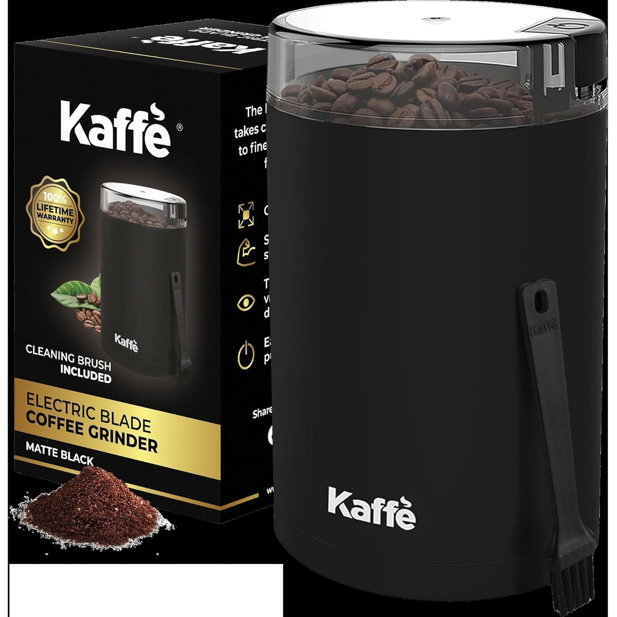 Electric Coffee Grinder - Matte Black
