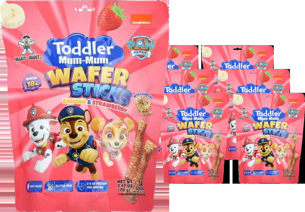 Paw Patrol Wafer Sticks Banana and Strawberry (6 Pack)