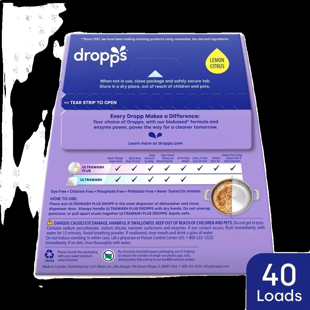 UltraWash Plus Biobased Power Dishwasher Pod - Lemon (40 CT)
