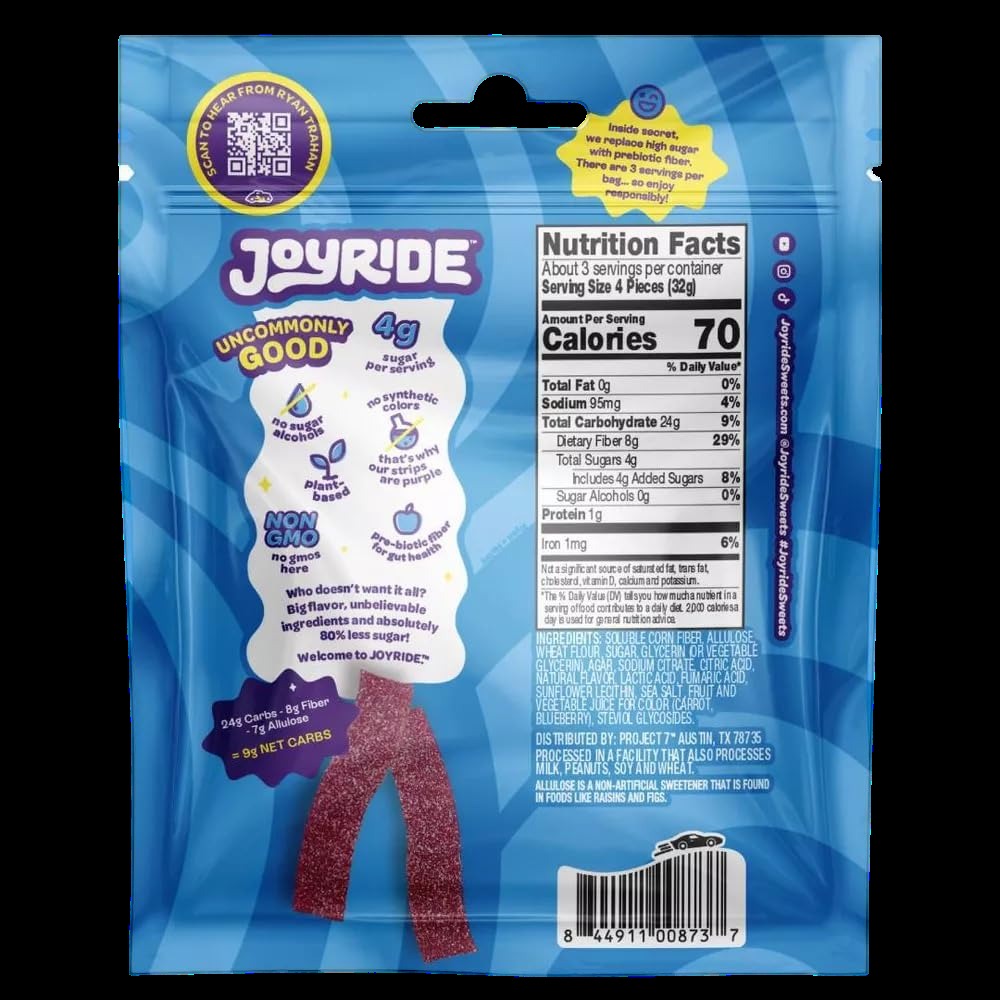 Sour Blue Raspberry Strips