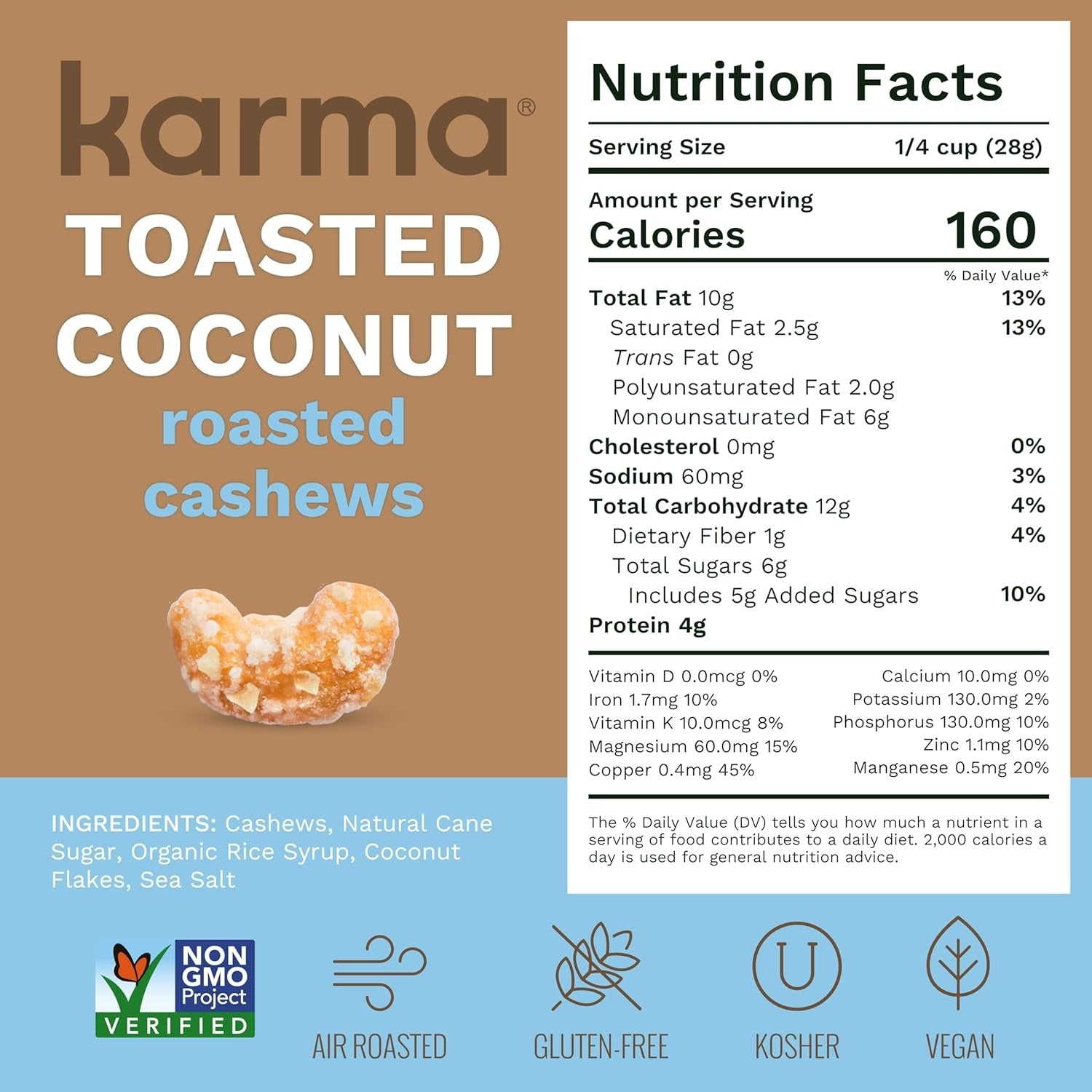 Toasted Coconut Air Roasted Whole Cashews