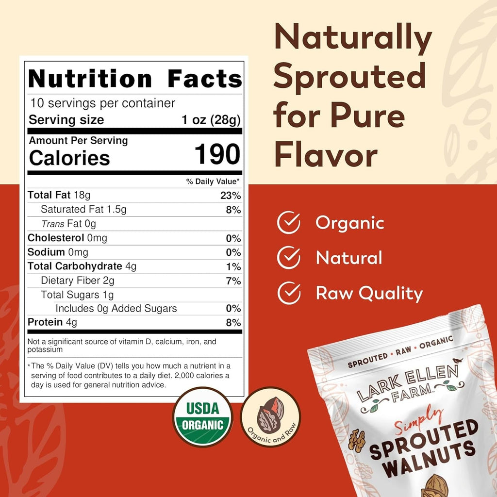 Unsalted Organic Sprouted Walnuts