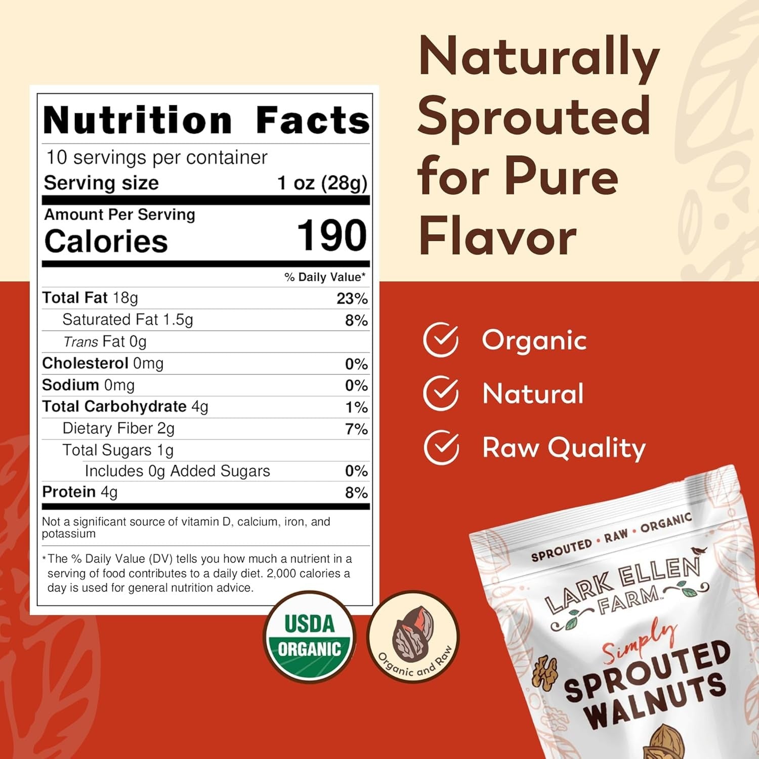 Unsalted Organic Sprouted Walnuts