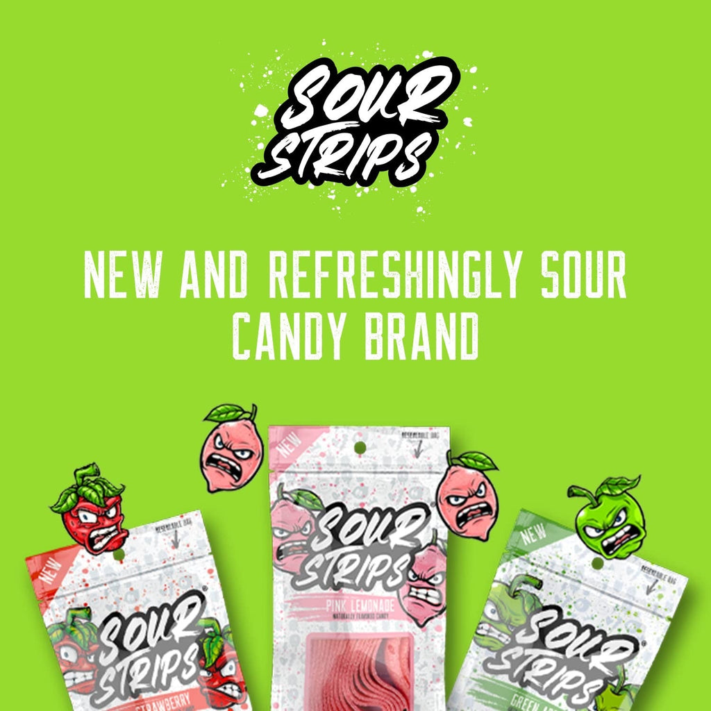 Sour Strips Green Apple Candy Reseal Peg Bag