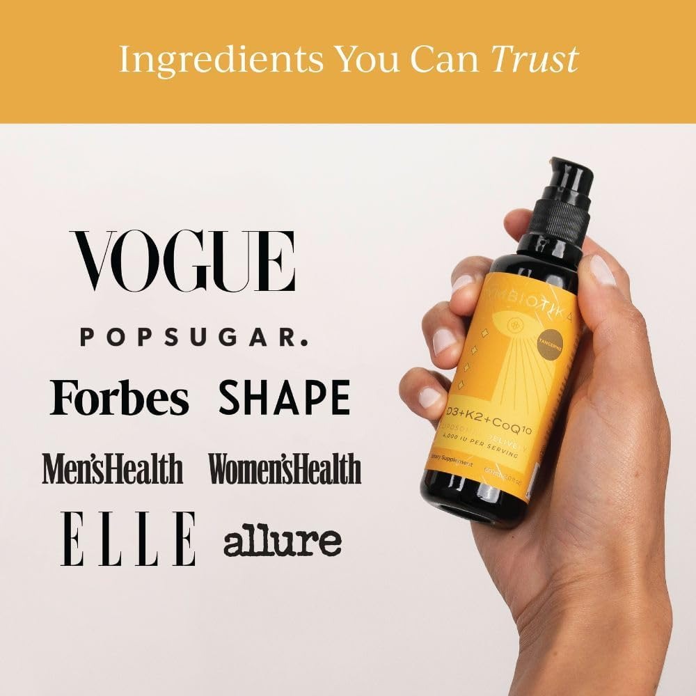 Vitamin D3 and K2 and CoQ10 - Tangerine Flavor