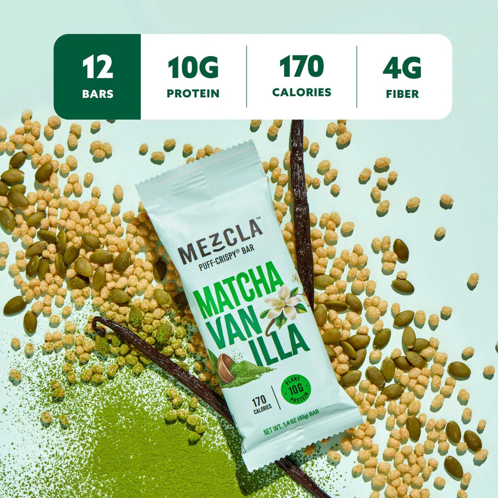 Puff-Crispy Matcha Vanilla Plant Protein Bars (4 CT)