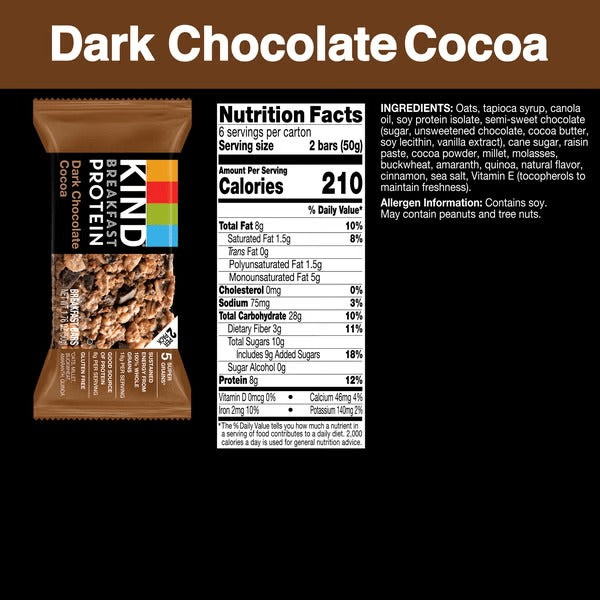 Dark Chocolate Breakfast Protein Bars (12 CT)
