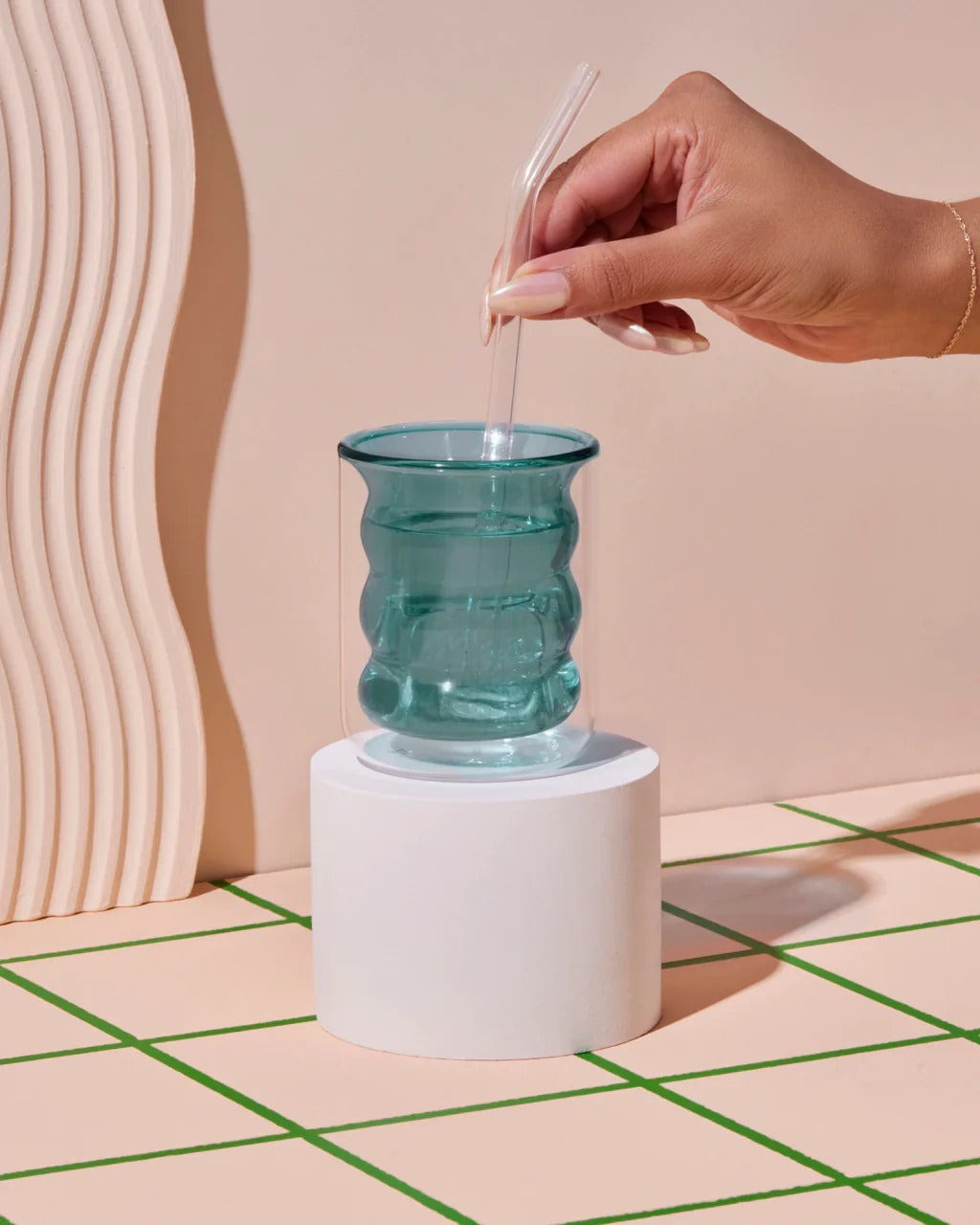 Double Wall Groovy Cup (Teal)